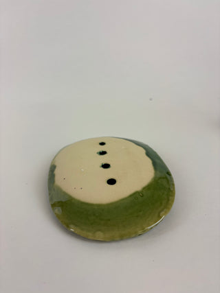 Soap Dish - Green Squiggle texture