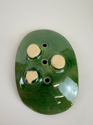 Soap Dish - Green Squiggle