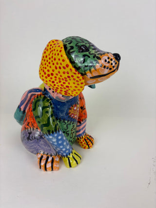 Animal Sculpture - Patchwork Dog Rufus