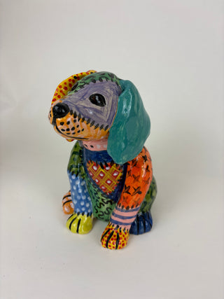 Animal Sculpture - Patchwork Dog Rufus