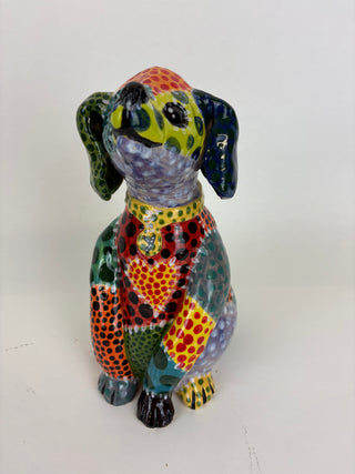 Animal Sculpture - Patchwork Dog Yeller