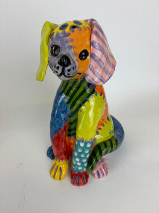 Animal Sculpture - Patchwork Dog Peaches