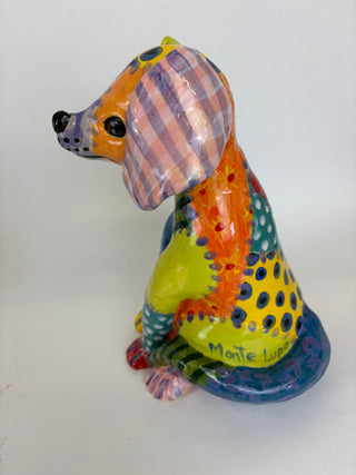 Animal Sculpture - Patchwork Dog Peaches