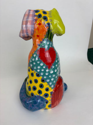 Animal Sculpture - Patchwork Dog Peaches