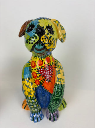 Animal Sculpture - Patchwork Dog Gruff