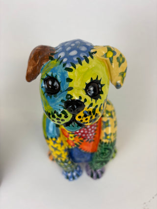 Animal Sculpture - Patchwork Dog Gruff