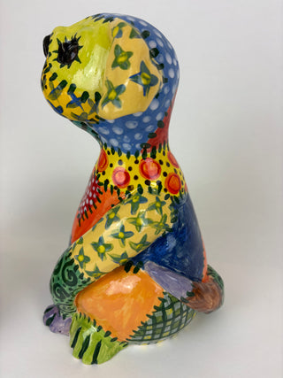 Animal Sculpture - Patchwork Dog Gruff