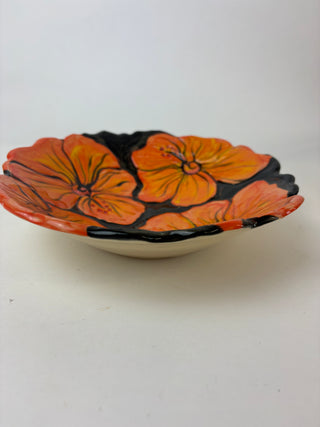 Carved Bowl Medium - Hibiscus