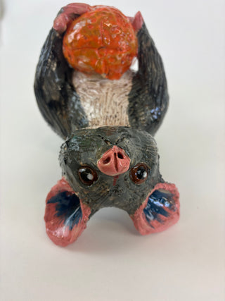 Animal Sculpture - Hanging Possum Orange blue ears