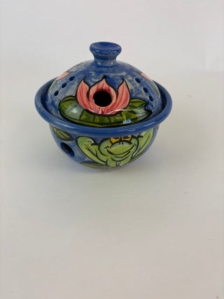 Mosquito Coil Holder - Frog on Blue