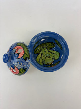 Mosquito Coil Holder - Frog on Blue