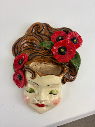 Wall Face Planter -Poppy