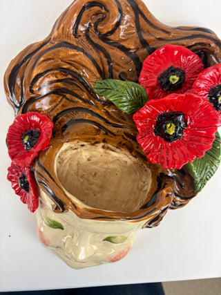 Wall Face Planter -Poppy