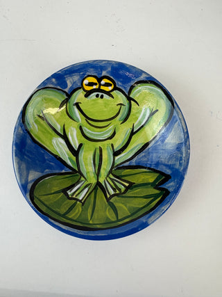 Dipping Dish - Froggy on Dark Blue flat