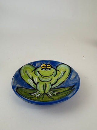Dipping Dish - Froggy on Dark Blue flat