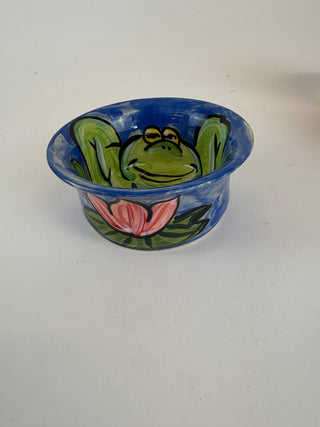 Olive Dish - Froggy on dark blue