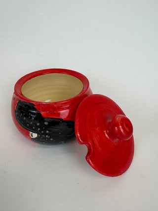 Round Sugar Bowl - Black Cockatoo