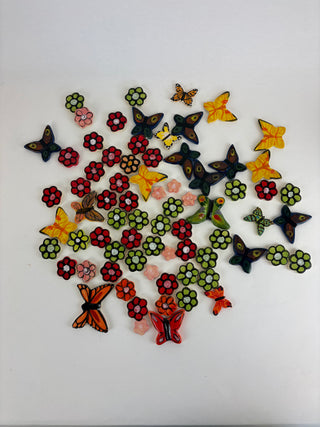 Tile Pack - butterflies with flowers