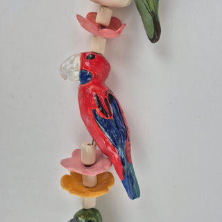 Hanging Beaded Parrots