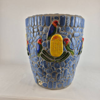 Mosaic Planter- Parrots and Banksia