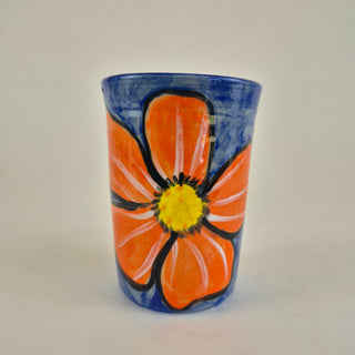 Large Beaker - Orange Flower