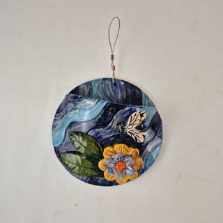 Mosquito Coil Holder Hanging- Bees on Blue
