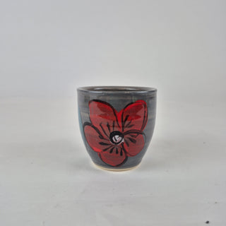 Mini Beaker - Red Flower on Grey