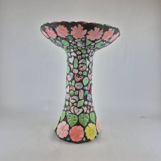 Bird Bath -Mosaic Pink & Green