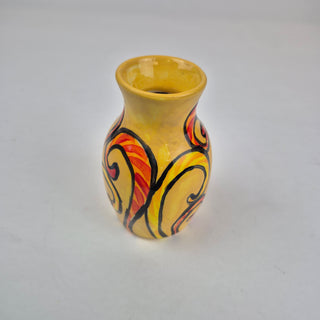 Mini Vase - Swirly Yellow