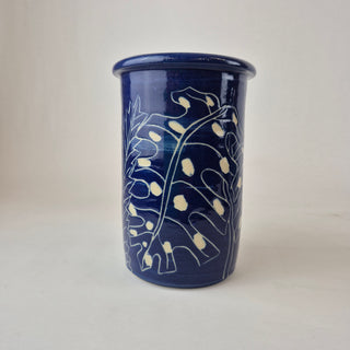 Utensil Holder - Blue & White