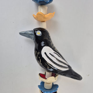 Hanging Beaded Magpie & Blue Parrot