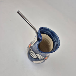 Tumbler With Straw - White Daisy
