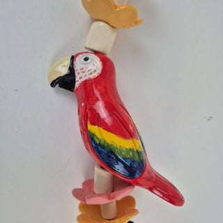 Hanging Beaded Blue Parrot & Red Parrot