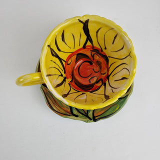 Flower Cup and Saucer - Bright Yellow