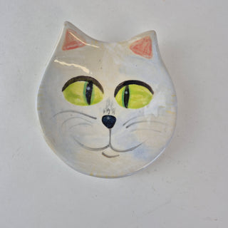 Trinket Dish - White Cat Face