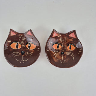 Trinket Dish - Brown Cat Face