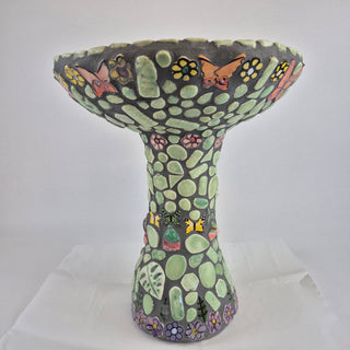 Bird Bath - Daisy and Butterflies