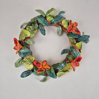 Sculpture - Hanging Ring Orange Butterflies