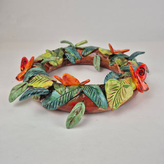 Sculpture - Hanging Ring Orange Butterflies