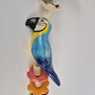 Hanging Beaded Magpie & Blue Parrot