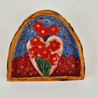Wall Shrine- Field of Red Flowers