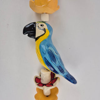 Hanging Beaded Blue Parrots