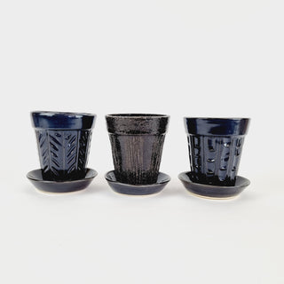Black Planter - Planter & Dish