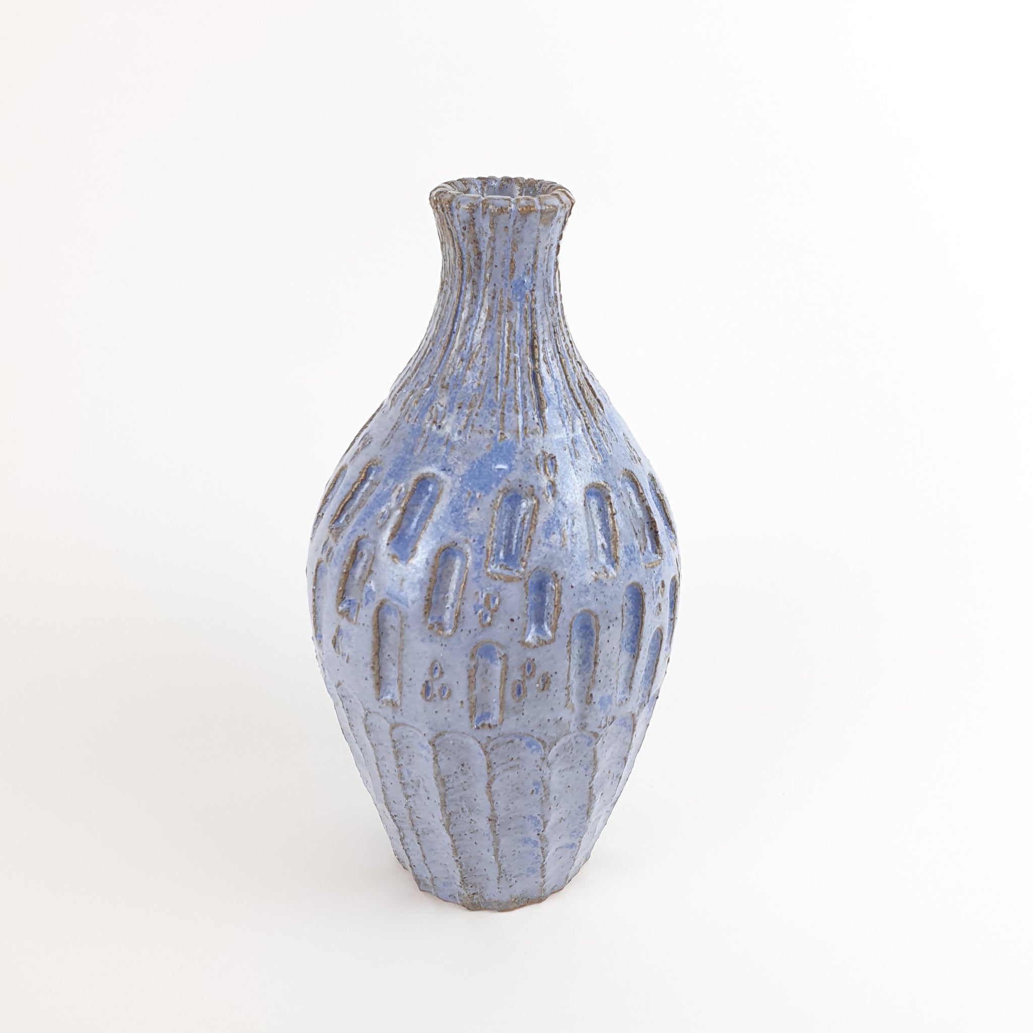 Blue Carved -  Vase