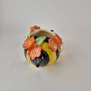 Planter - Bee & Orange Flowers