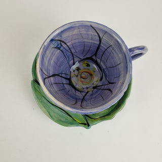 Flower Cup and Saucer - Purple