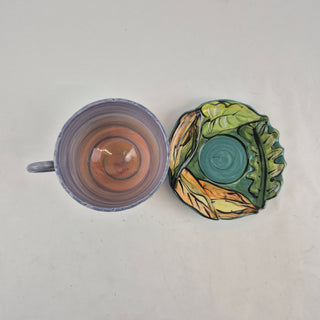 Flower Cup and Saucer - Purple