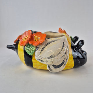Planter - Bee & Orange Flowers