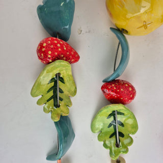 Hanging Beaded Pear & Strawberry