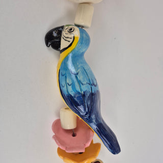 Hanging Beaded Blue Parrot & Red Parrot